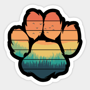 Retro Dog Paw for Dog Lovers Sticker